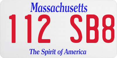 MA license plate 112SB8