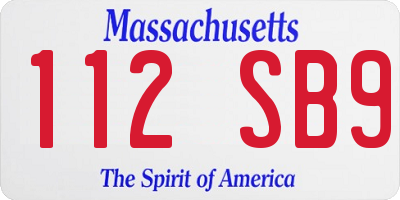 MA license plate 112SB9
