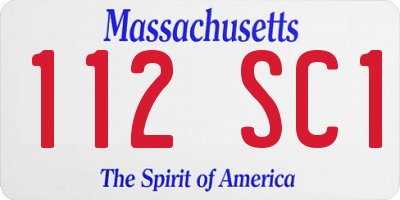 MA license plate 112SC1