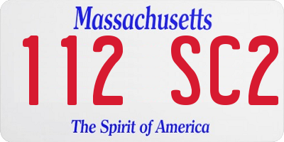 MA license plate 112SC2