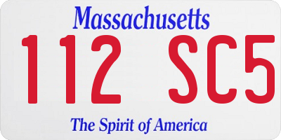 MA license plate 112SC5