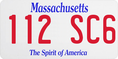 MA license plate 112SC6