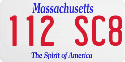 MA license plate 112SC8