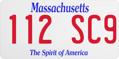 MA license plate 112SC9