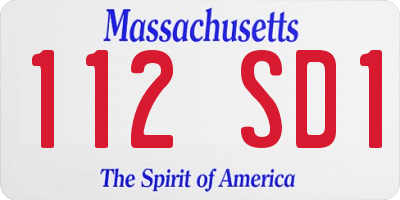 MA license plate 112SD1