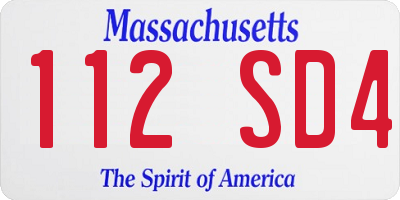 MA license plate 112SD4