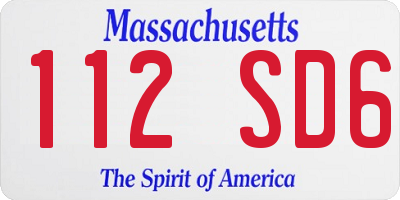 MA license plate 112SD6