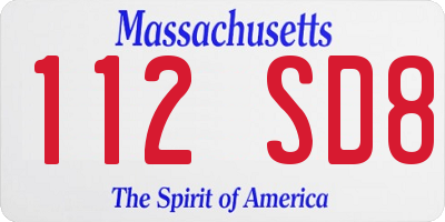 MA license plate 112SD8