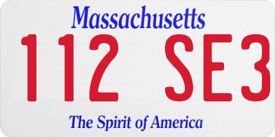 MA license plate 112SE3