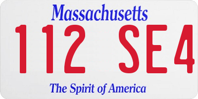 MA license plate 112SE4