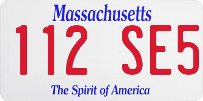 MA license plate 112SE5