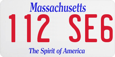 MA license plate 112SE6