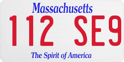 MA license plate 112SE9