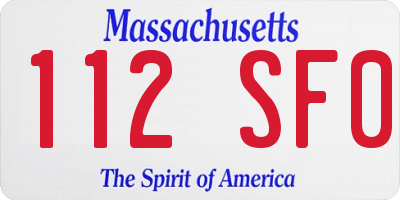 MA license plate 112SF0