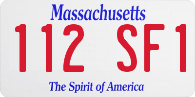 MA license plate 112SF1