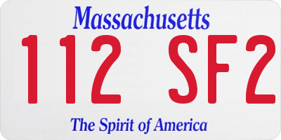 MA license plate 112SF2