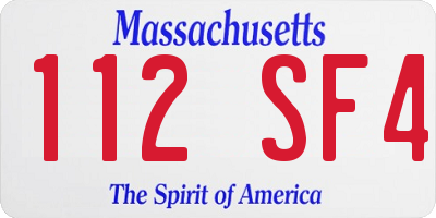 MA license plate 112SF4