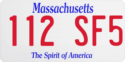 MA license plate 112SF5