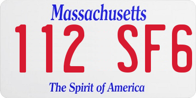 MA license plate 112SF6