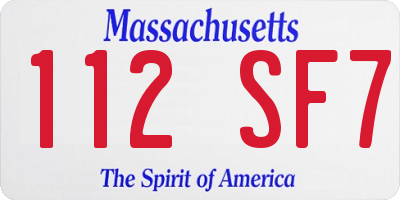 MA license plate 112SF7
