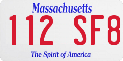 MA license plate 112SF8