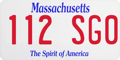 MA license plate 112SG0