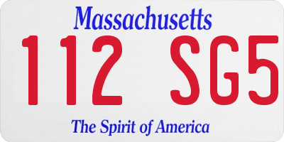 MA license plate 112SG5
