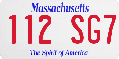 MA license plate 112SG7
