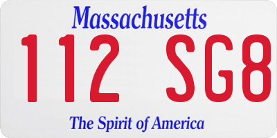 MA license plate 112SG8