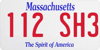 MA license plate 112SH3