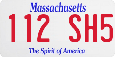 MA license plate 112SH5