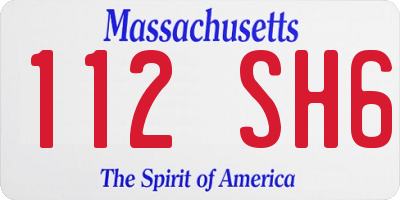MA license plate 112SH6