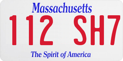 MA license plate 112SH7