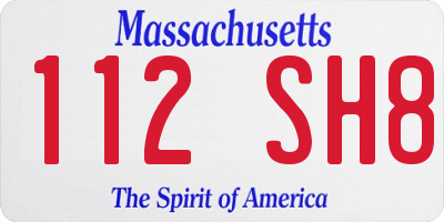 MA license plate 112SH8