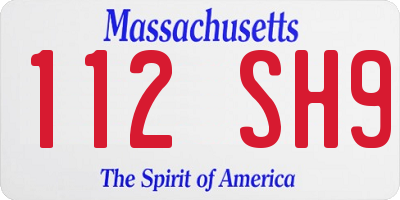 MA license plate 112SH9