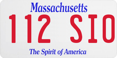 MA license plate 112SI0