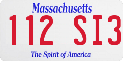 MA license plate 112SI3
