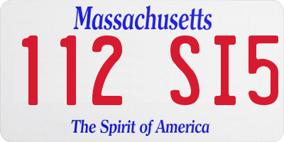 MA license plate 112SI5