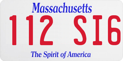 MA license plate 112SI6