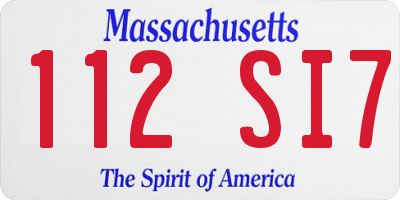 MA license plate 112SI7