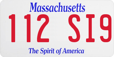 MA license plate 112SI9