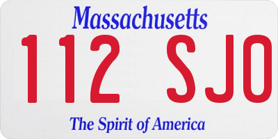 MA license plate 112SJ0