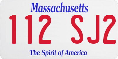 MA license plate 112SJ2