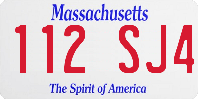 MA license plate 112SJ4