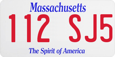 MA license plate 112SJ5