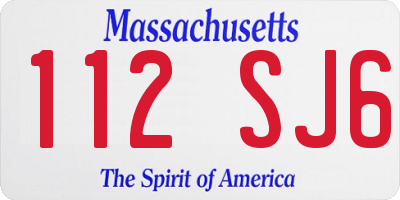 MA license plate 112SJ6