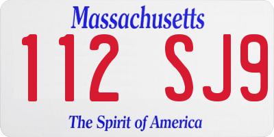 MA license plate 112SJ9
