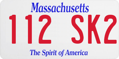 MA license plate 112SK2