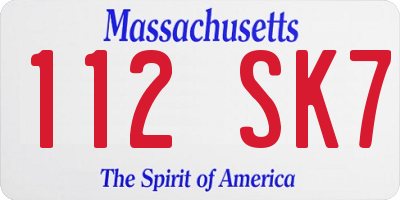 MA license plate 112SK7