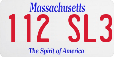 MA license plate 112SL3